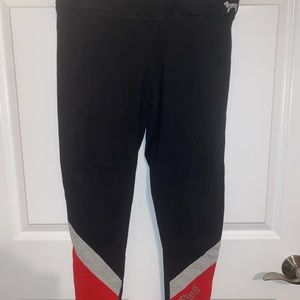 PINK brand red/grey accent leggings